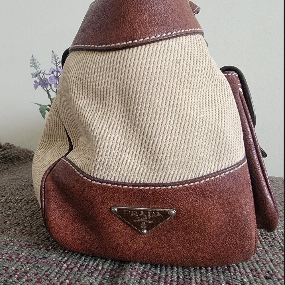 Authentic Prada Double Pockets Handbag Vintage Retro Y2k - Picture 6 of 13